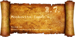 Moskovits Tamás névjegykártya